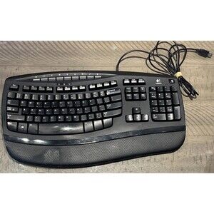 Logitech Wave Keys comfort 450 Ergonomic Keyboard With Cushioned Palm Rest WORKS